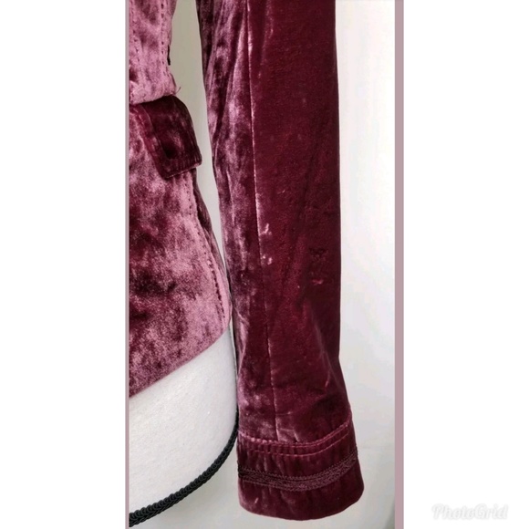 SOLD....Karen Millen Wine Velvet Button Up Blazer - Picture 8 of 8
